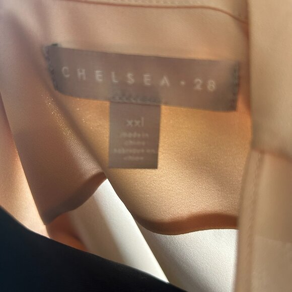 CHELSEA28 Size XXL Light Blush Pink Long Sleeve Wrap Blouse - Picture 7 of 7